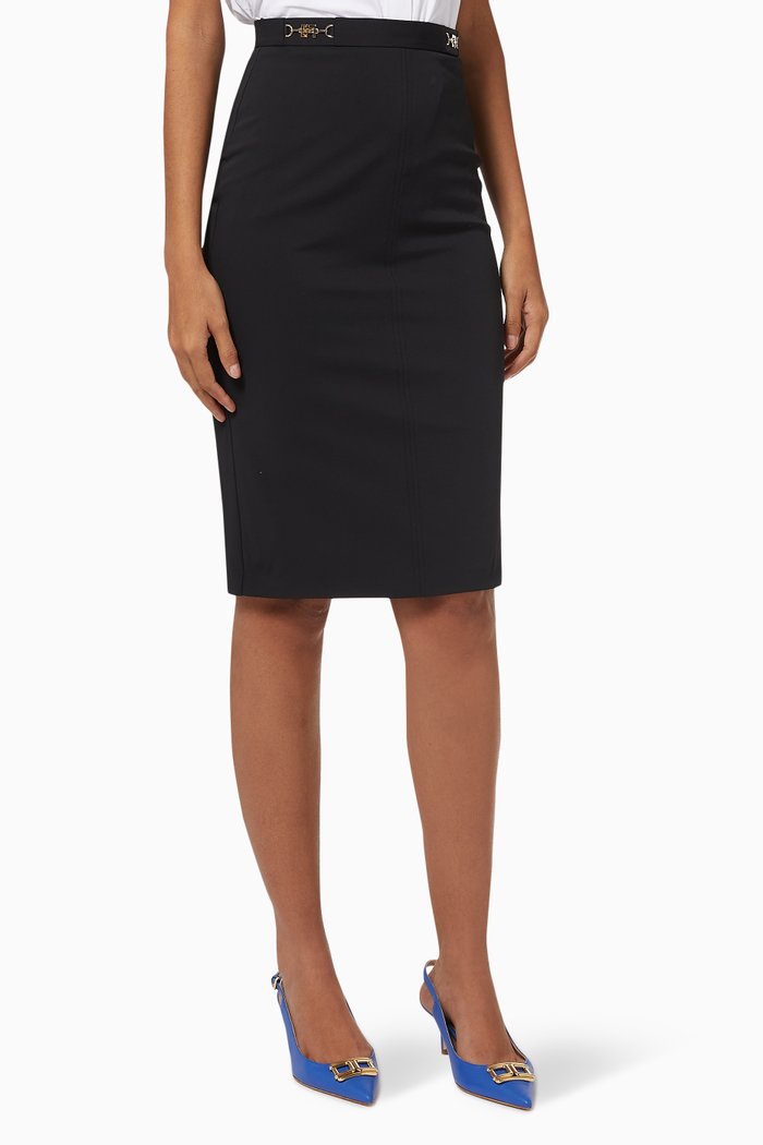 

Horse Bit Midi Skirt, Black