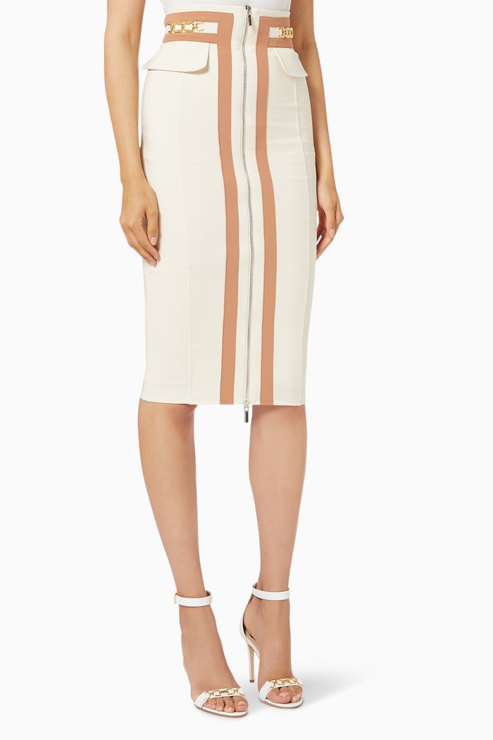 

Pencil Skirt in Bi-Elastic Fabric, Pink
