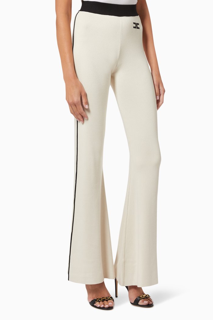 

Bell-bottom Pants in Viscose Knit, Multicolour