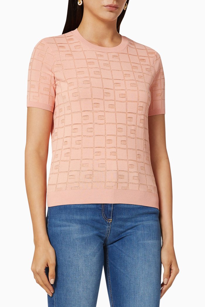 

Logo Viscose Knit Top, Pink