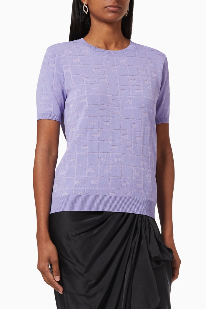 

Logo Viscose Knit Top, Purple