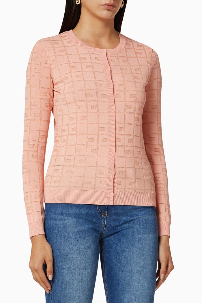 

Logo Viscose Knit Cardigan, Pink