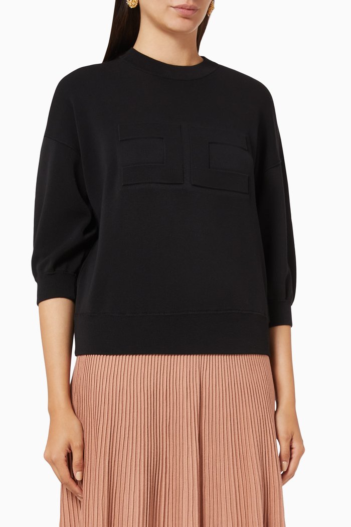 

Top in Viscose Knit, Black
