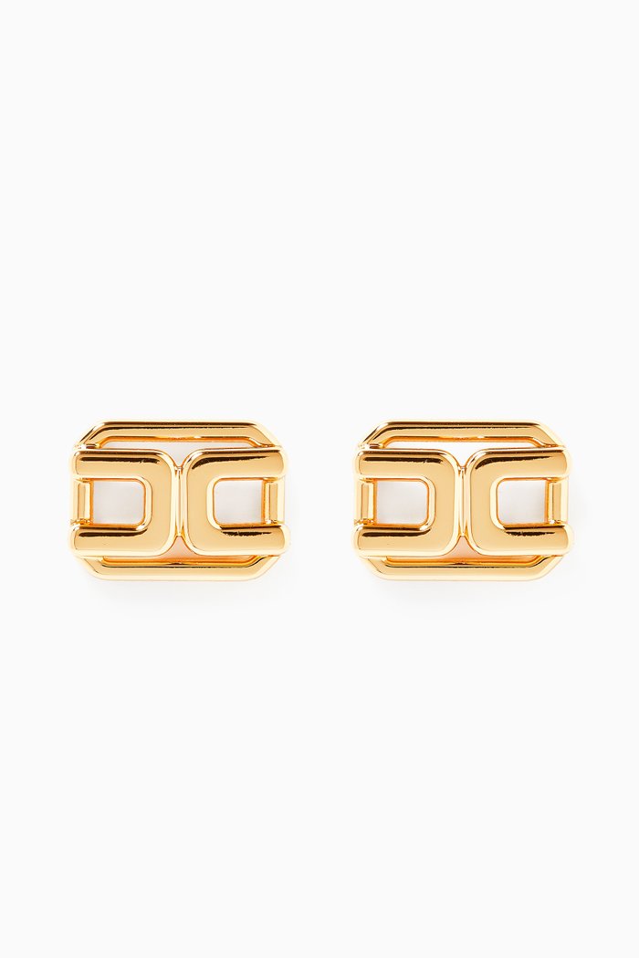 

Logo Motif Earrings, Gold