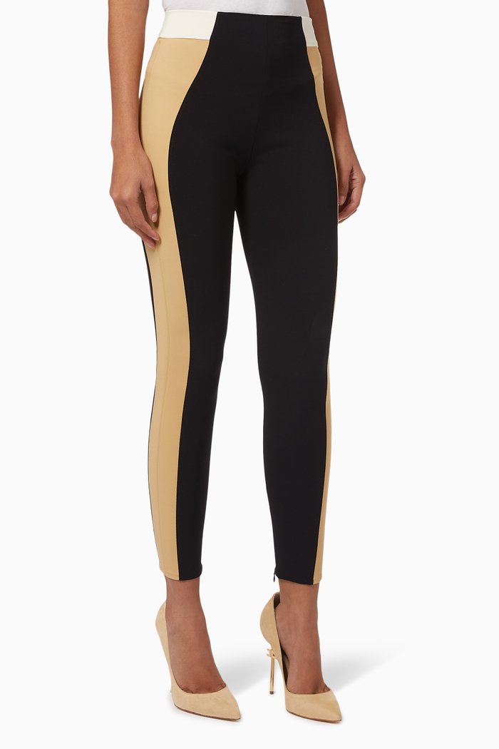 Colourblock Pants in Bi-elastic Fabric, Multicolour