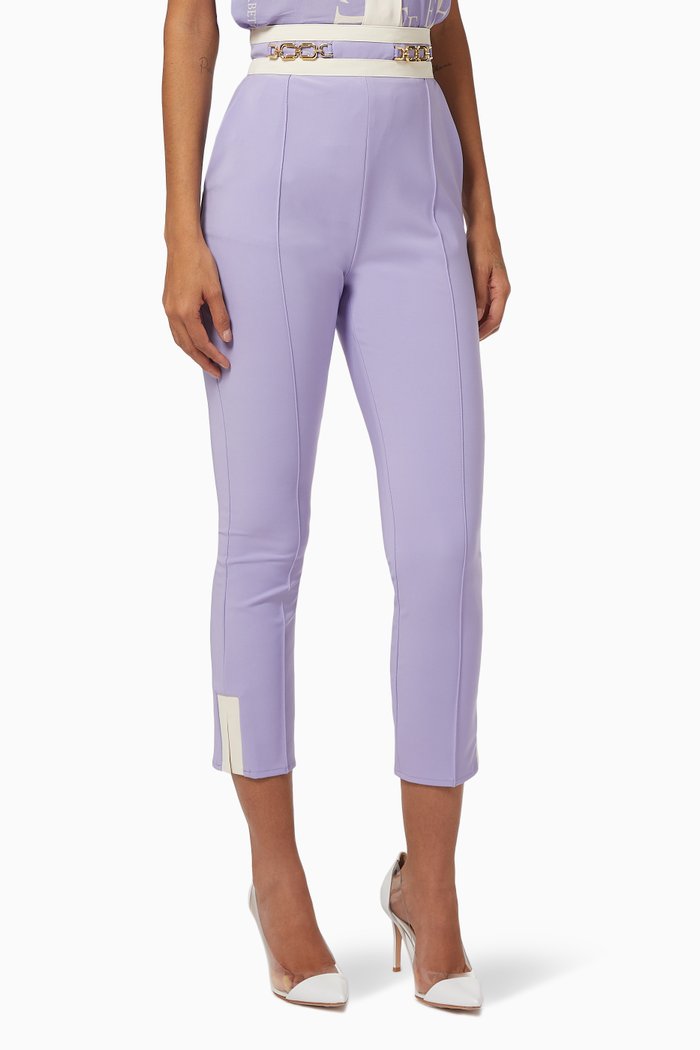 

Skinny Pants in Bi-Elastic Fabric, Purple