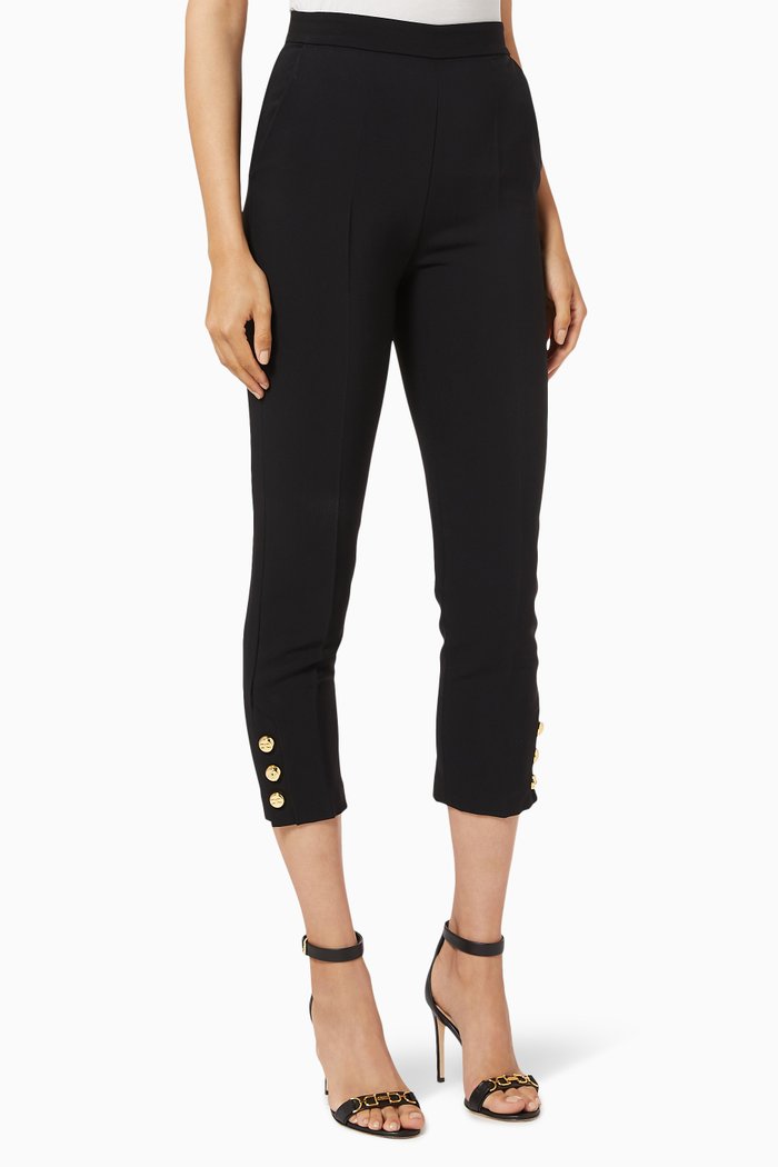 

Cigarette Pants in Viscose Crêpe, Black