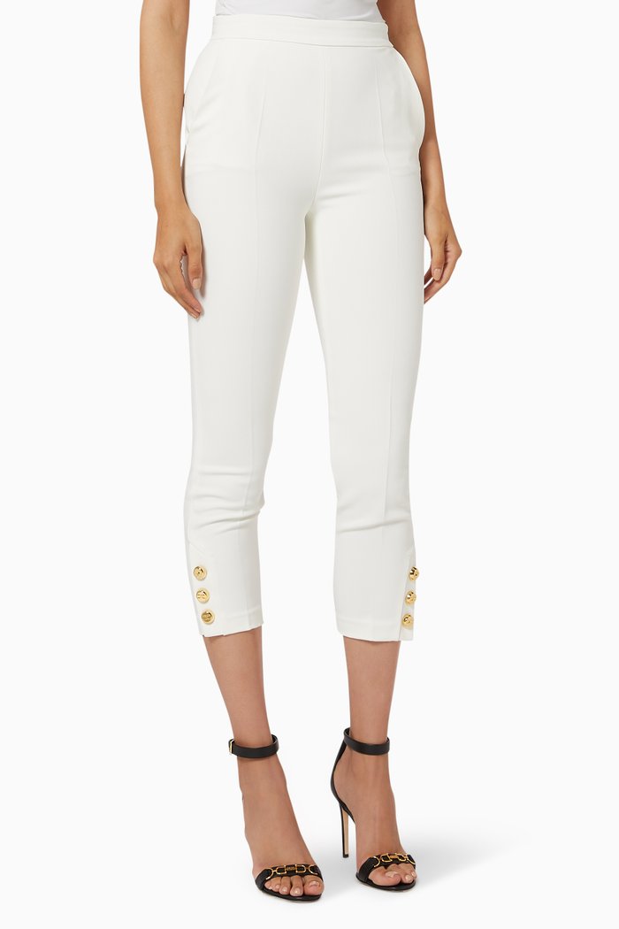 

Cigarette Pants in Viscose Crêpe, White