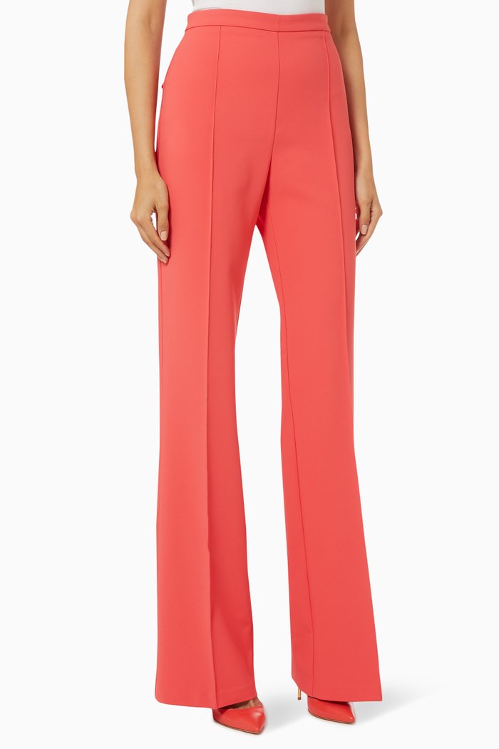 Crêpe Palazzo Pants, Red