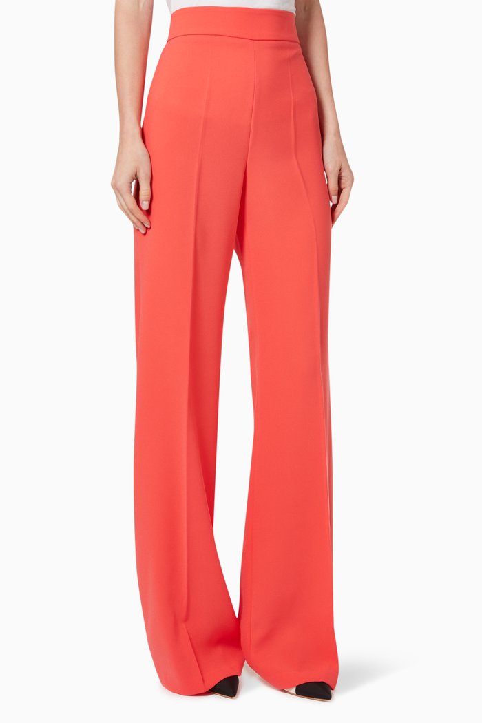 

Bell Bottom Pants in Crepe, Red