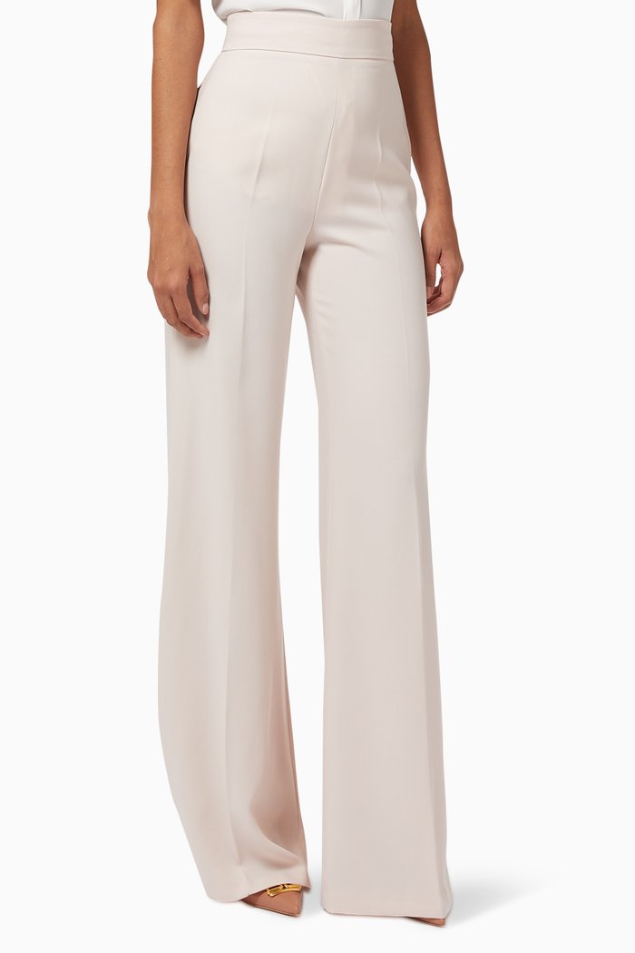 

Bell Bottom Trousers in Crepe, White