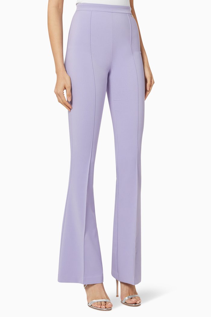 

Bi-Elastic Bell Bottom Skinny Pants, Purple