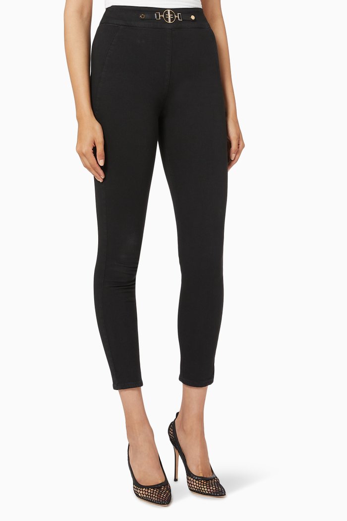 

Jeggings in Stretch Cotton Denim, Black