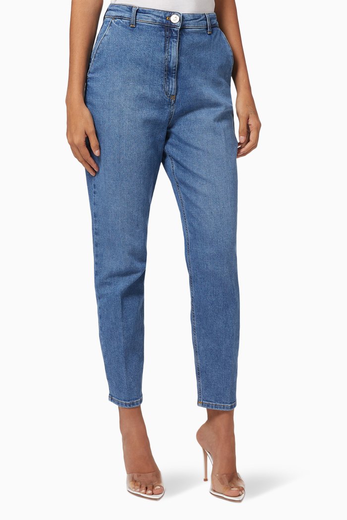 

Logo Momo Fit Jeans in Denim, Blue