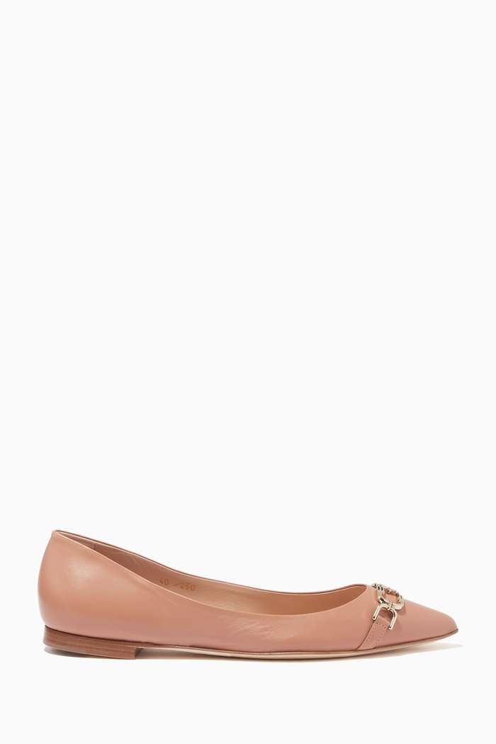 

Ballerina Flats in Leather, Rose gold