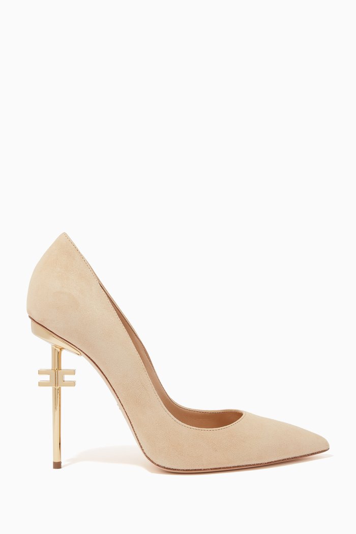 

Logo Detail Pumps in Suede, Brown