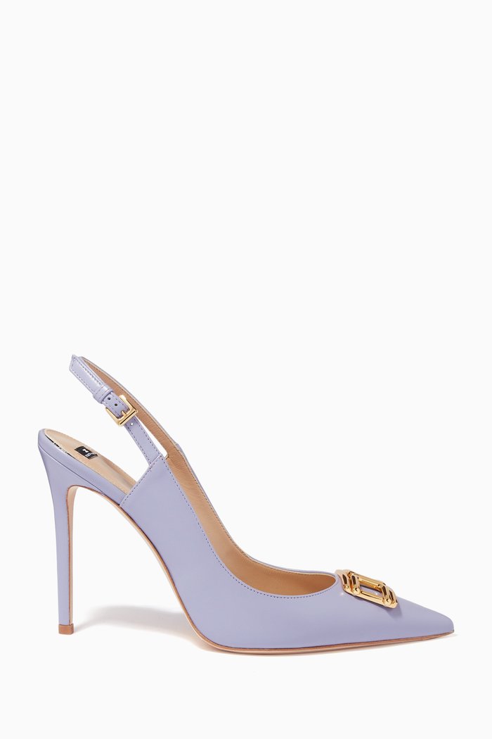 

Logo Slingbacks in Leather, Purple