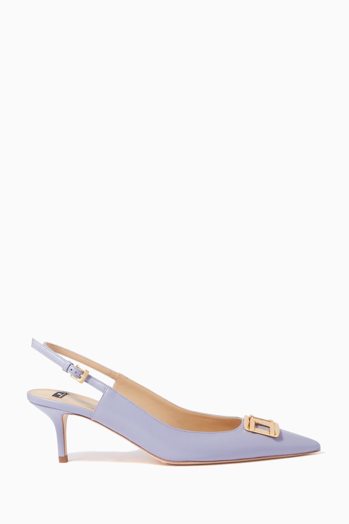 

Logo Plate Shoes in Leather, Purple