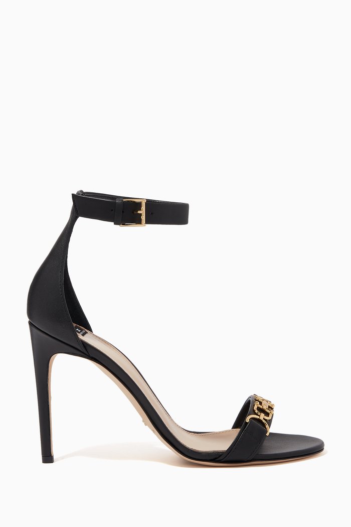 

Logo Clamp Sandals in Leather, Black