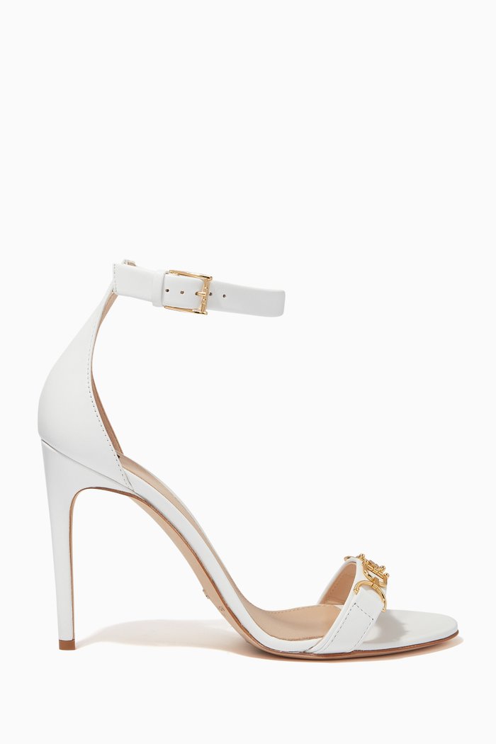

Logo Clamp Sandals in Leather, White