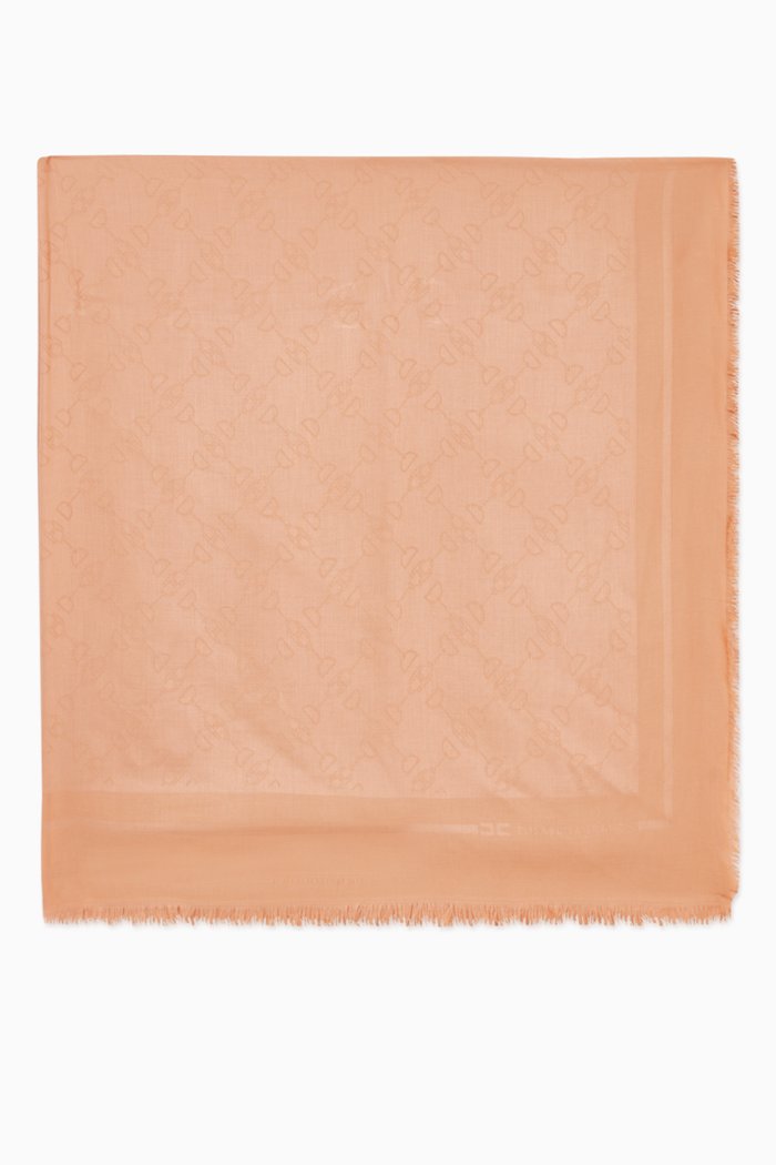 Scarf in Horse Bit Jacquard, Rose gold