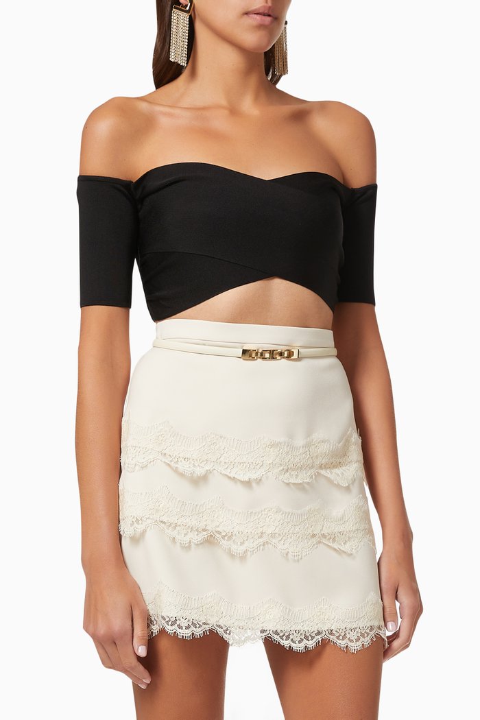 Crop Top in Viscose Micro Knit, Black