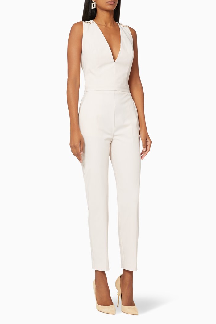 Technical Fabric One-Piece Jumpsuit, White