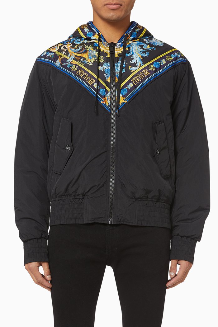 

Signature Baroque Nylon Jacket, Black