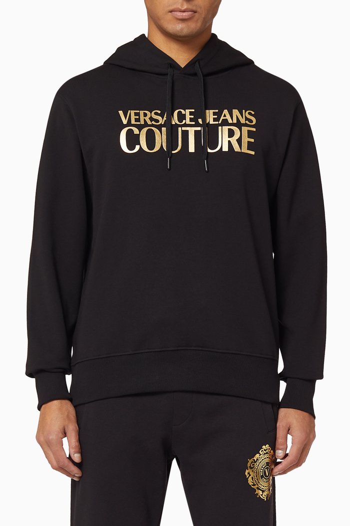 

Logo Cotton Hoodie, Black