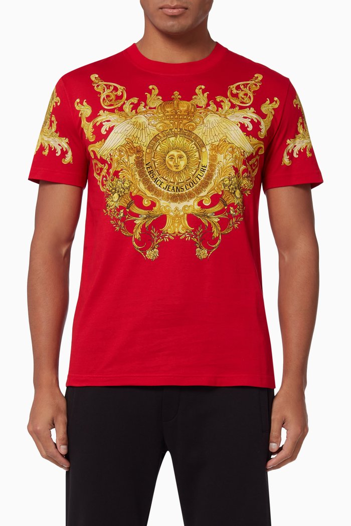 Rococo Print Jersey T-shirt, Red