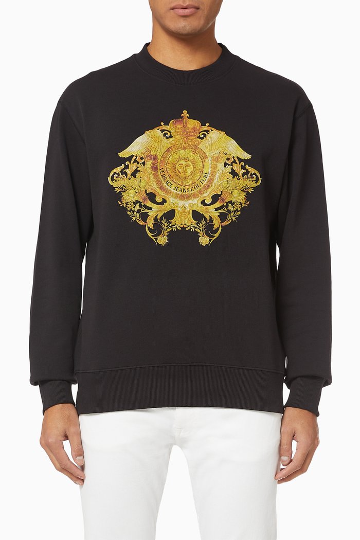 

Signature Logo Cotton Sweatshirt, Black