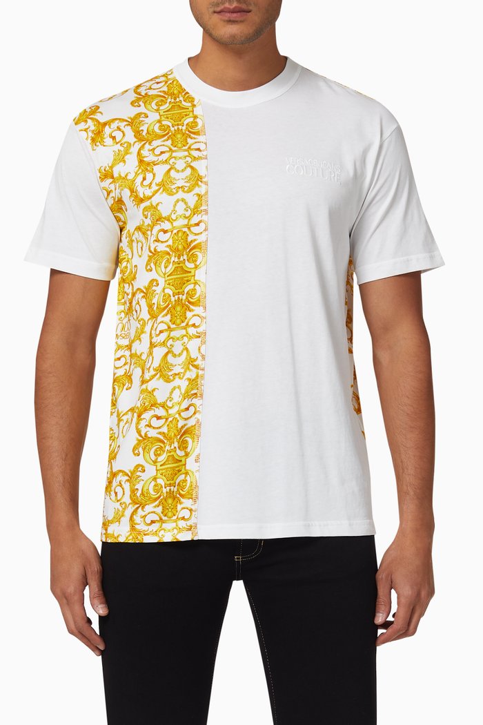 

Contrasting Baroque Logo Print T-shirt, White