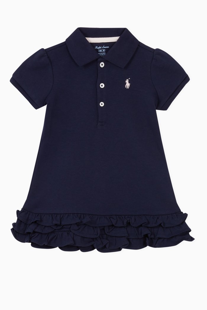 

Pony Mesh Polo Dress, Blue