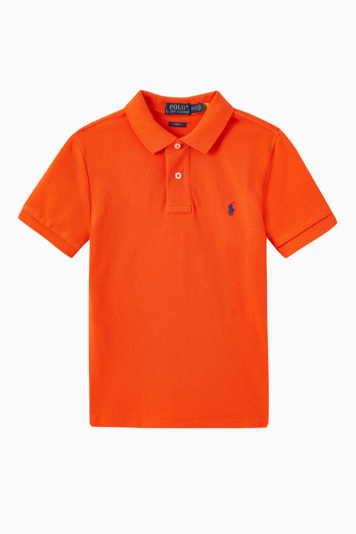 

Custom Fit Polo in Cotton Mesh, Orange