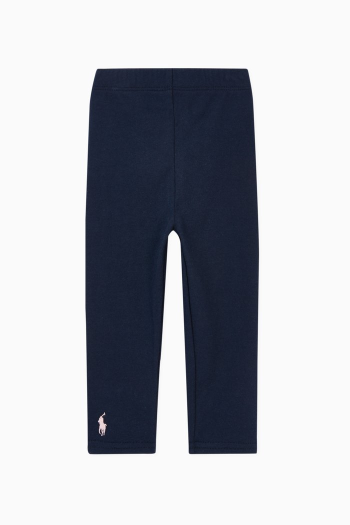 

Logo Leggings in Stretch Cotton Jersey, Blue