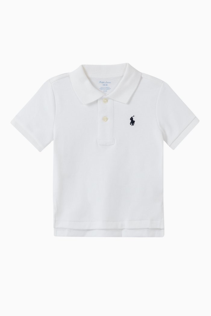Cotton Jersey Polo, White