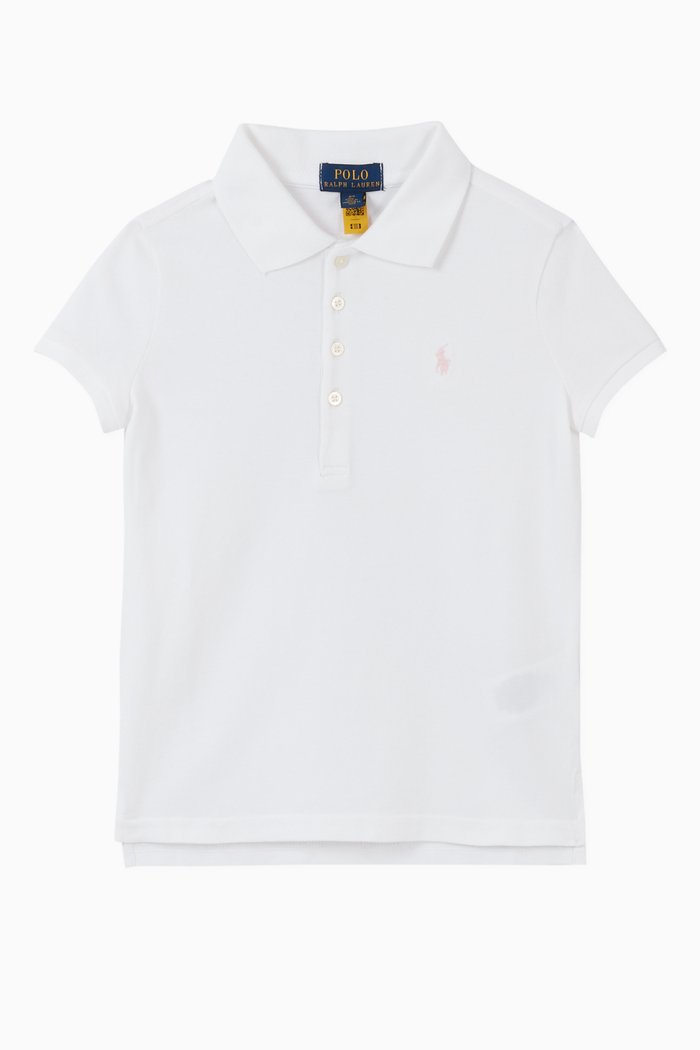 

Pony Polo in Stretch Mesh, White