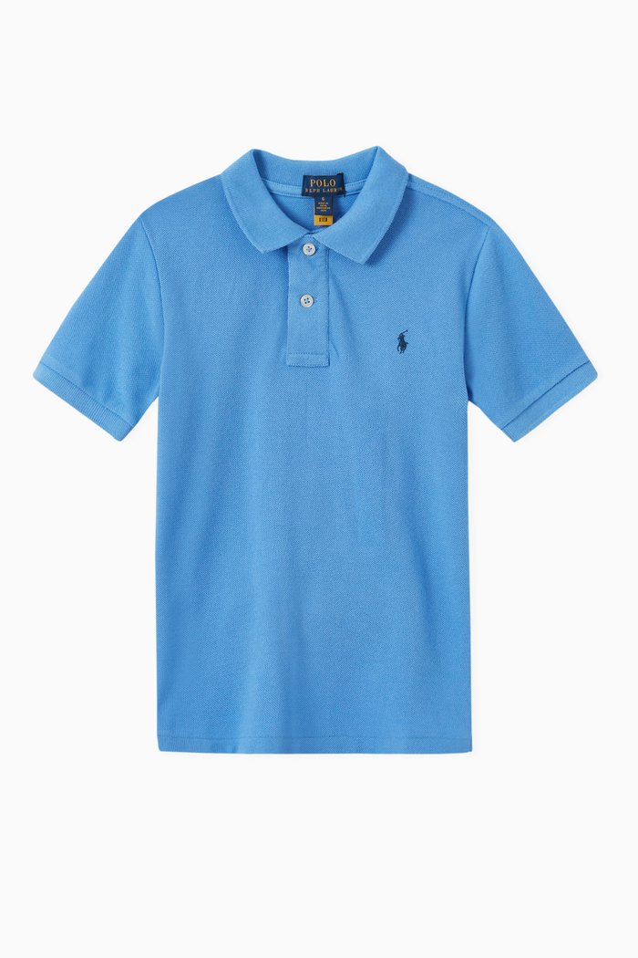 Polo T-shirt in Cotton Jersey, Blue
