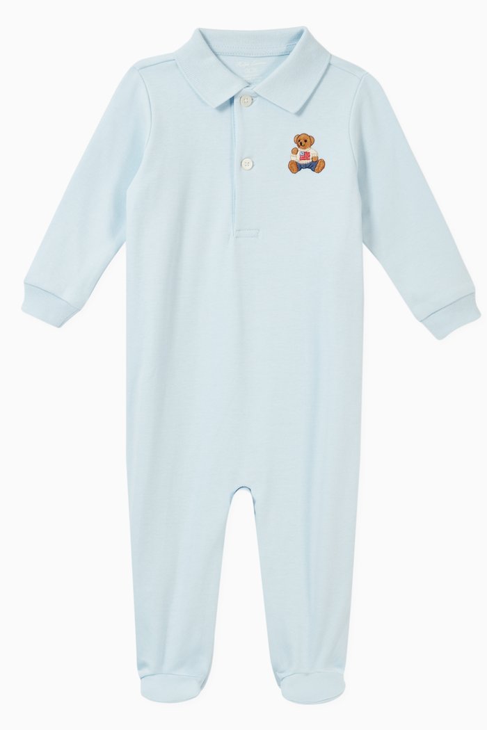 Polo Bear Graphic Coverall, Blue