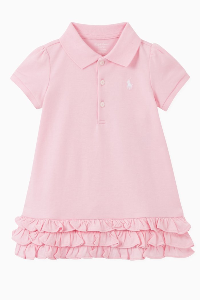 

Pony Mesh Polo Dress, Pink