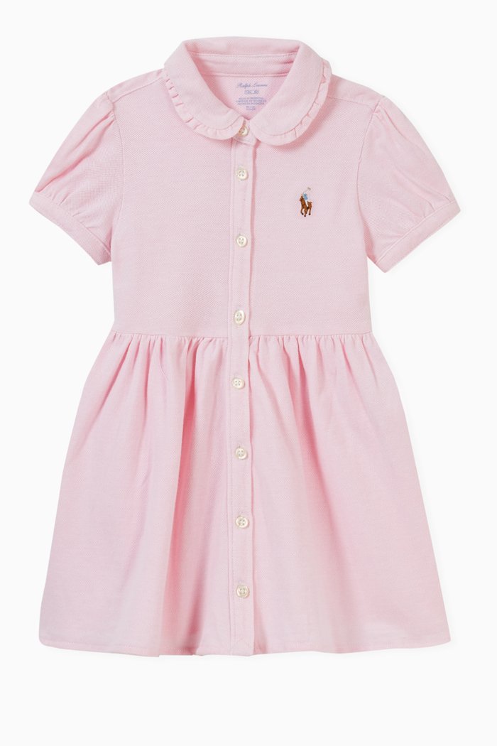 

Knit Mesh Oxford Dress, Pink