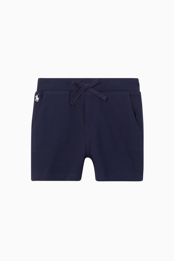 

Cotton Piqué Shorts, Blue