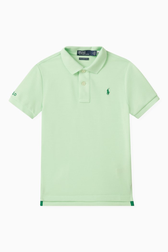 

Logo-embroidered Polo Shirt in Cotton Pique, Green