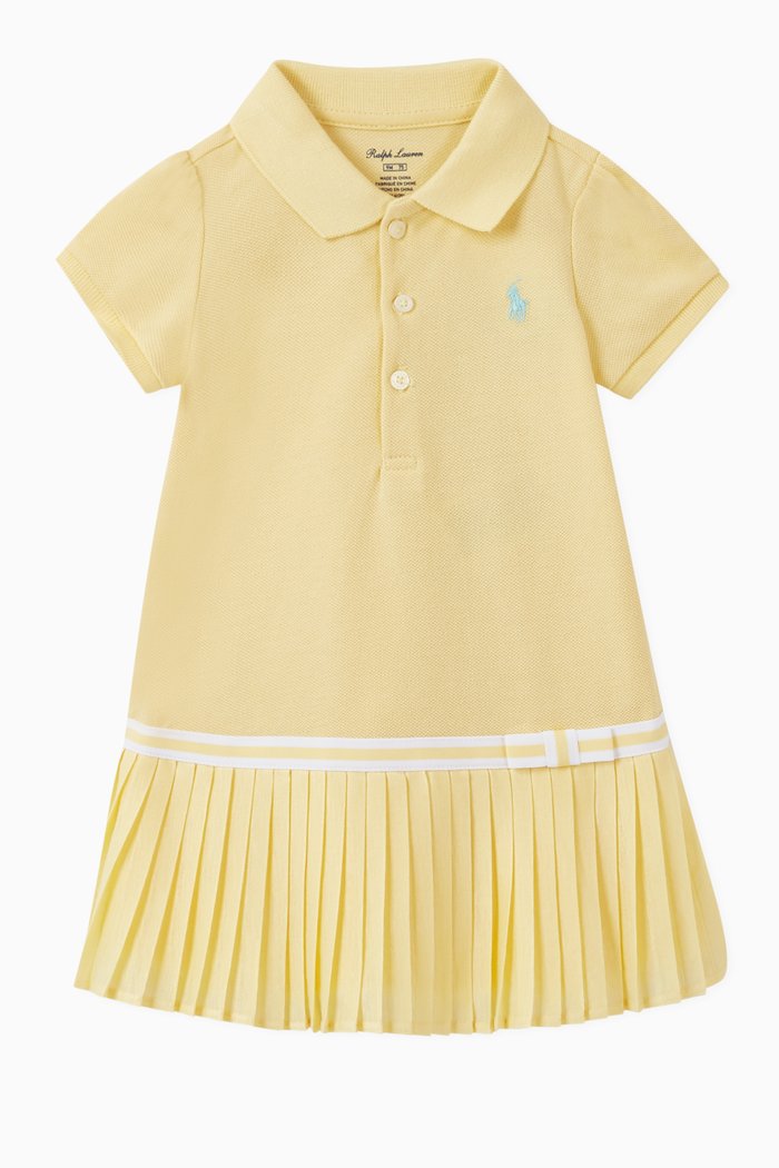

Pleated Polo Dress, Yellow
