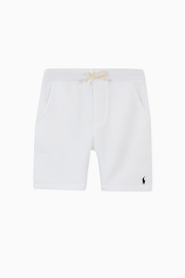 

Logo Jersey Fleece Shorts, White