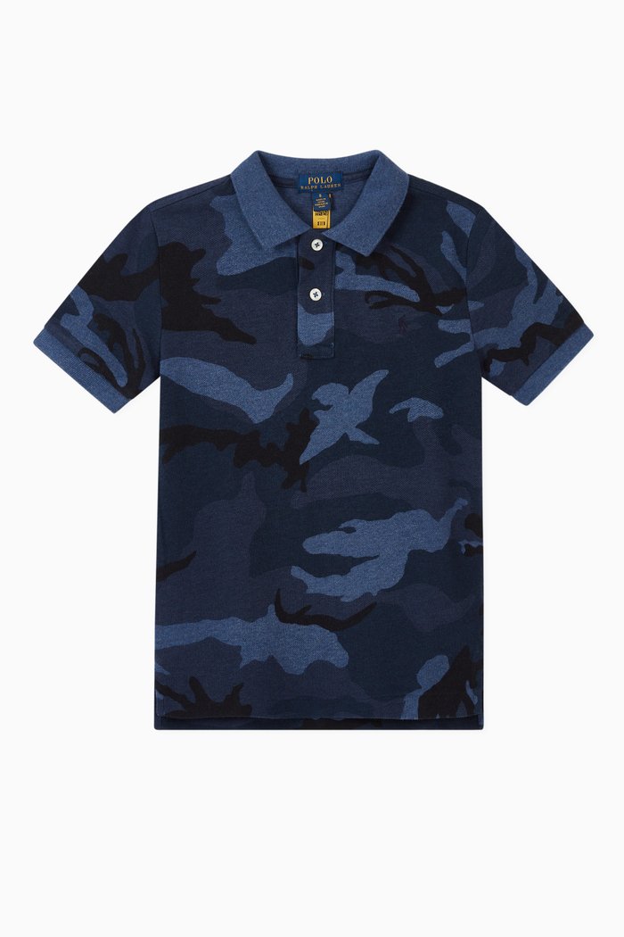 

Custom Fit Cotton Mesh Polo, Blue