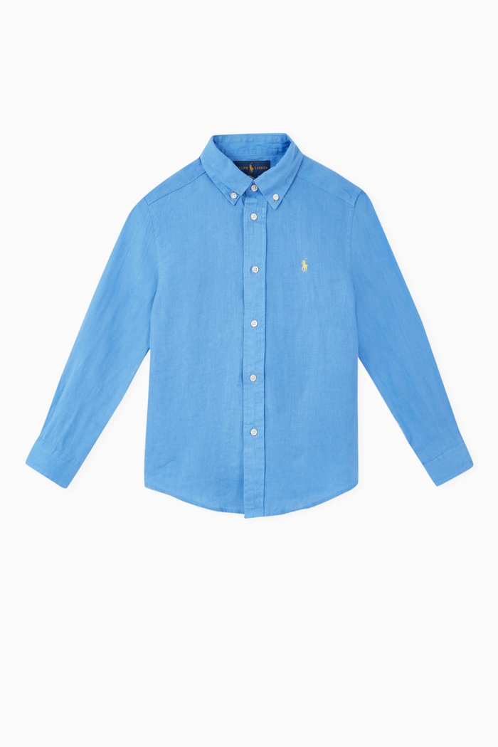 

Pony Logo Shirt in Linen, Blue