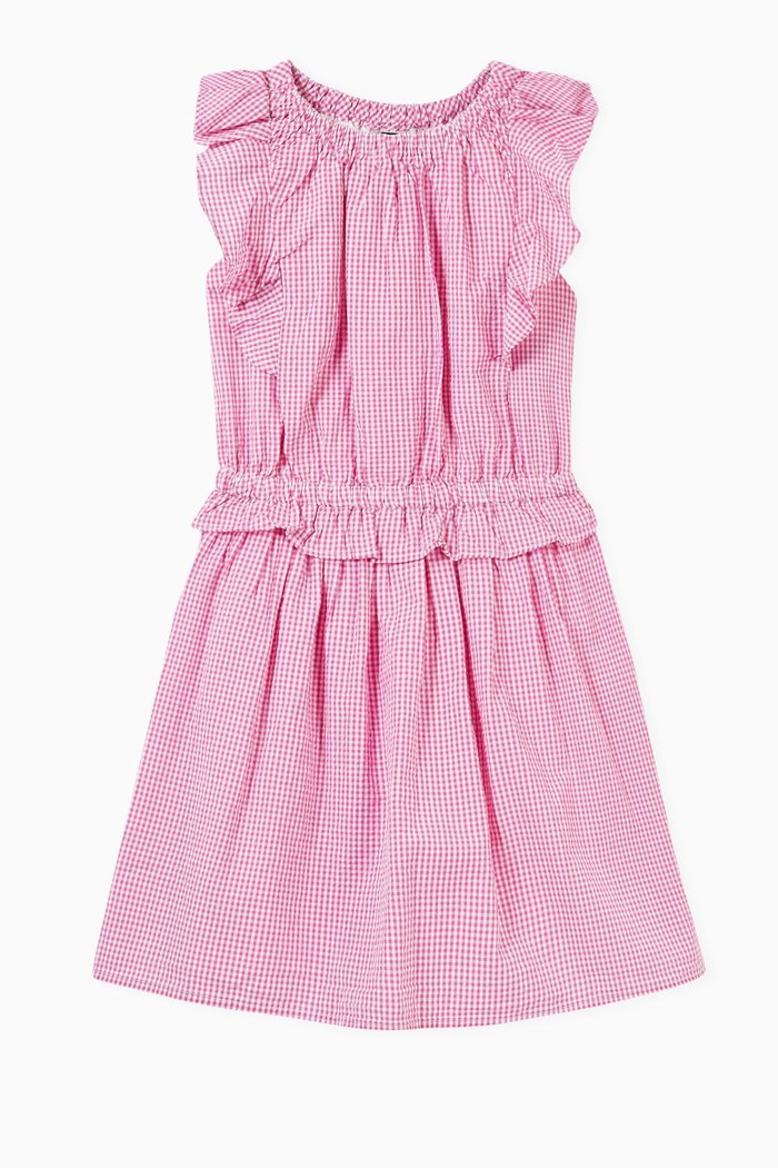 

Gingham Dress in Cotton, Pink