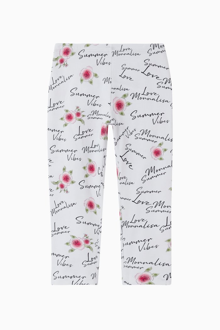 

Print Jersey Leggings in Cotton, White