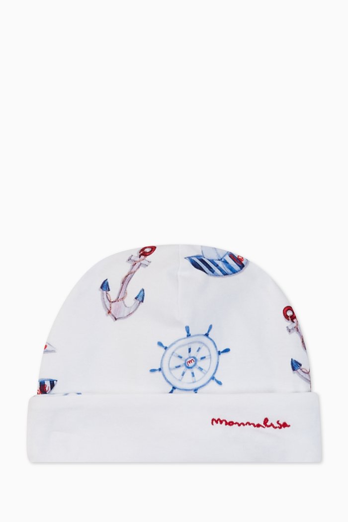 

Marine Print Hat, White